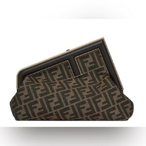 Brown and Black Zucca Monogram Frame Clutch